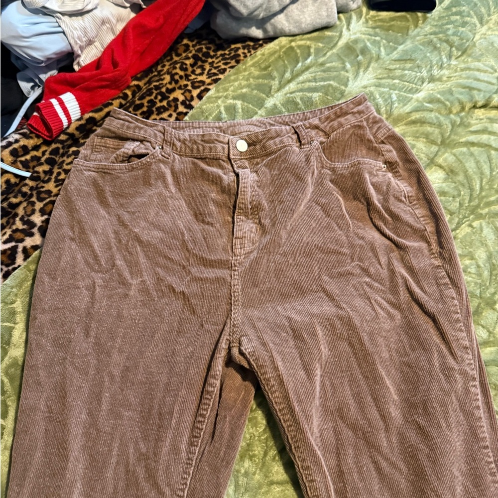 Casual Brown Corduroy Trousers